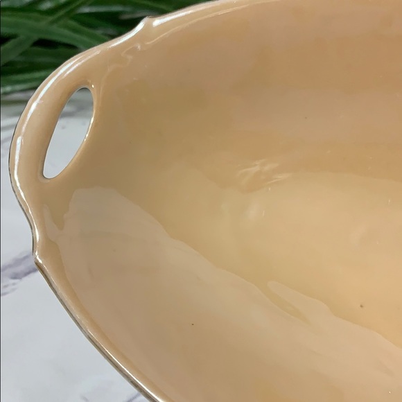 PM Bavaria Vintage Iridescent Peach Oval Low Bowl - Picture 2 of 8